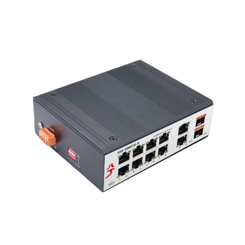 XikeStor 8 Ports 1G PoE RJ45 Industrial PoE switch 2 Ports 1000m RJ45 2 Ports 1000m SFP Ethernet Switch Industrial EMC Design