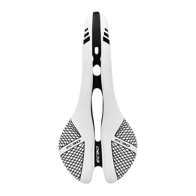 EC90 Carbon Fiber Base Top UDhigh Modulus Bicycle Saddle Hollow Use ForMTB Mountain Road Bike Seat Cushion Leather Matt White