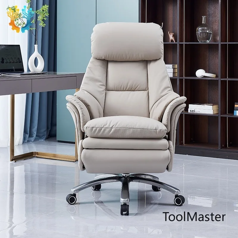 

[2026]Modern Furniture Smart Electric Office Chair With 8 Point Air-bag Massage High Back Genuine Leather Ergonomic Office
