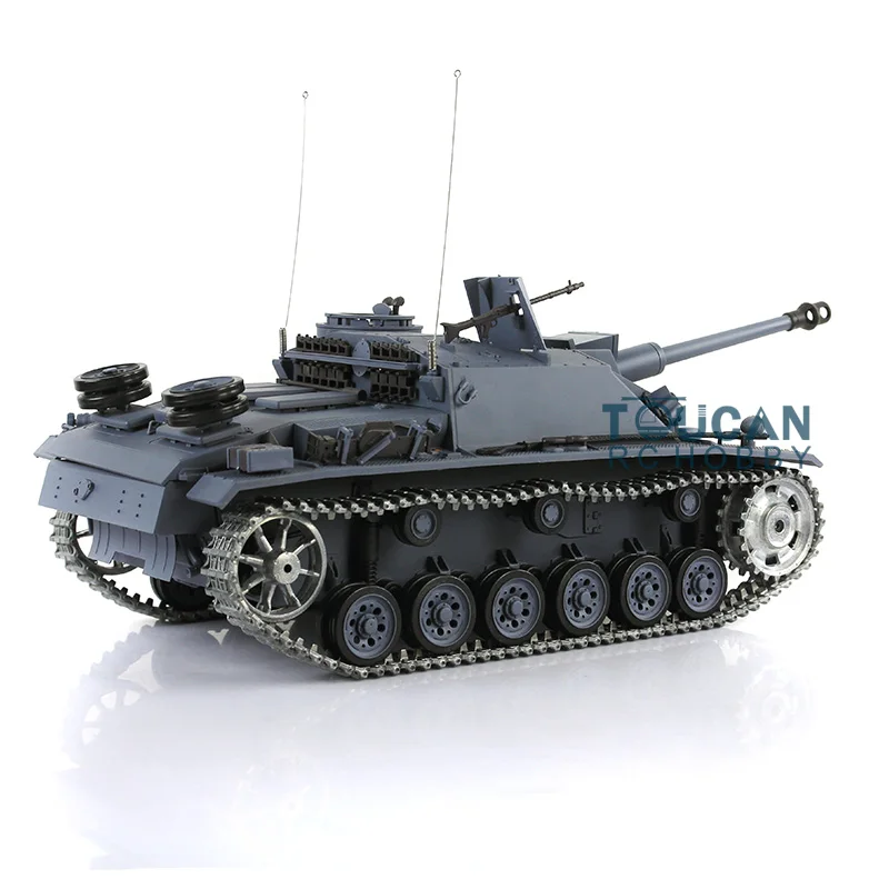 Heng Long 1/16 Scale Remote Control RC Tank 7.0 Customized Stug III 3868 Metal Tracks Wheels Model Toys For Boys TH17423-SMT5