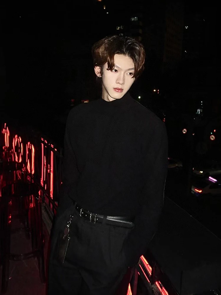 

Slim Fit Men's Long Sve Base irt f High Collar Thermal Top Trendy Inner Wear Sweatirt Youthful Sle Winter T-s...