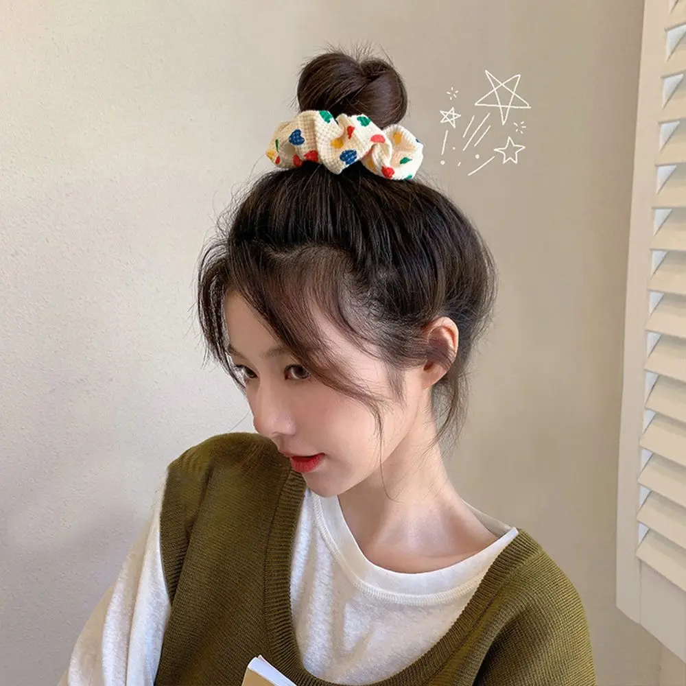 ガールズガール帽子ヘアアクセサリー髪の装飾弾性シュシュ女性ヘアネクタイ大ドットヘアバンド韓国ヘアロープ