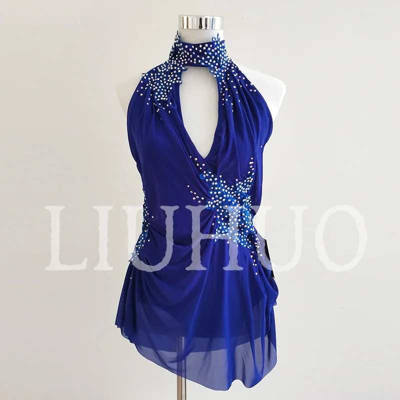 LIUHUO Blue Lyrical Dancing Dress for Performance Color Pole Skirt Factory Customize JC360