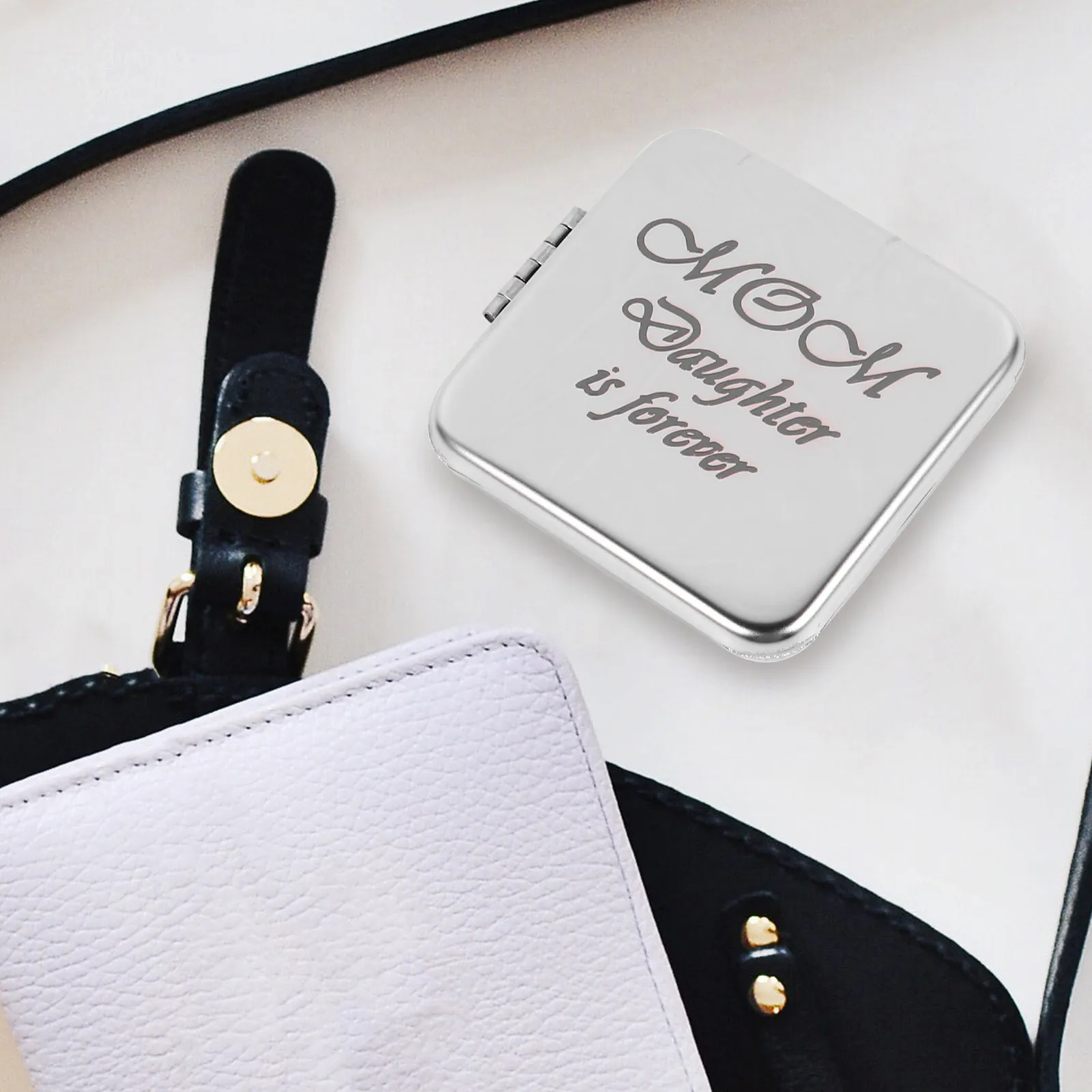 

Mini Makeup Mirror Gift Set Small Portable Compact Mirror with Dual Side Reflection Ideal for Lipstick Check and on The