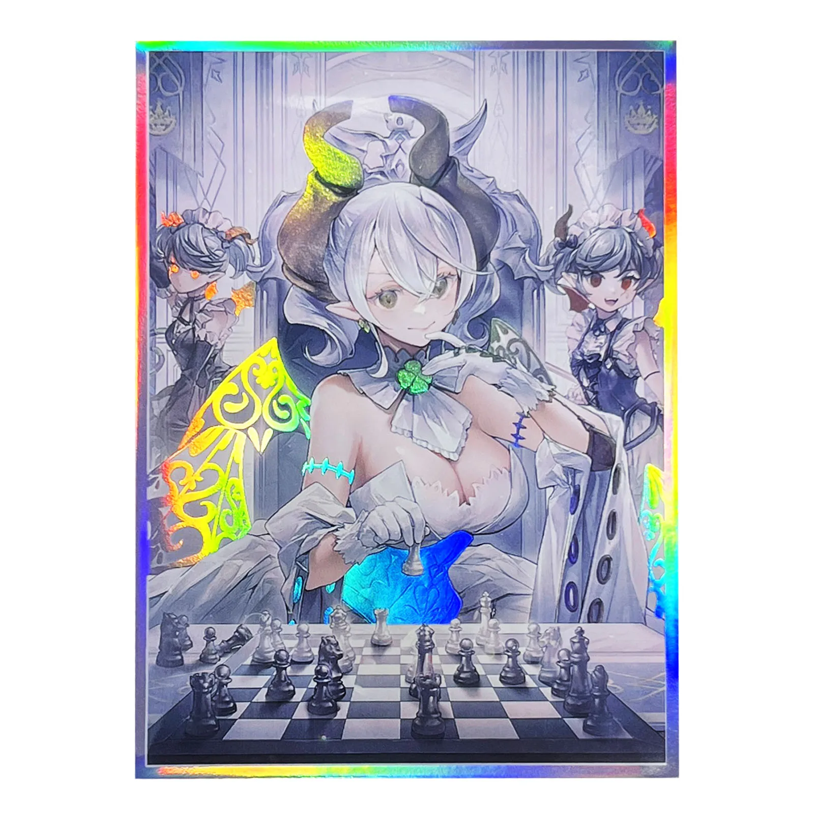 

50PCS 63×90mm Holographic Flashing Anime Card Sleeves for YGO/TCG/PTCG Top Loading Cartoon Deck Shield Card Cover