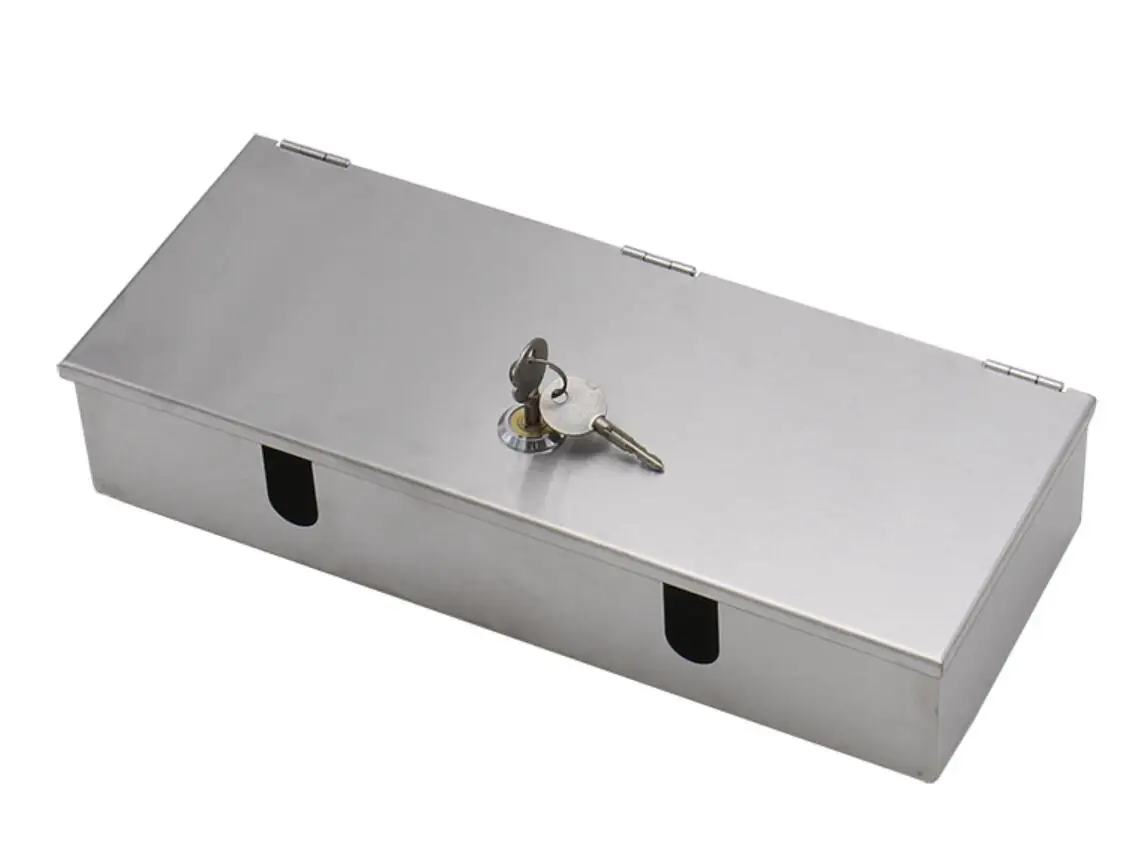 

Stainless steel outdoor waterproof socket box lock box with lock anti-theft electric outdoor metal splash box waterproof