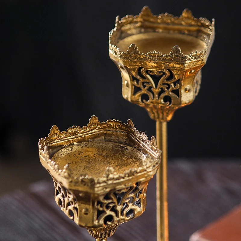 Candelabro dorado de lujo europeo, candelabro, adornos para decoración del hogar, decoración de habitación elegante para decoración Interior de habitación de boda