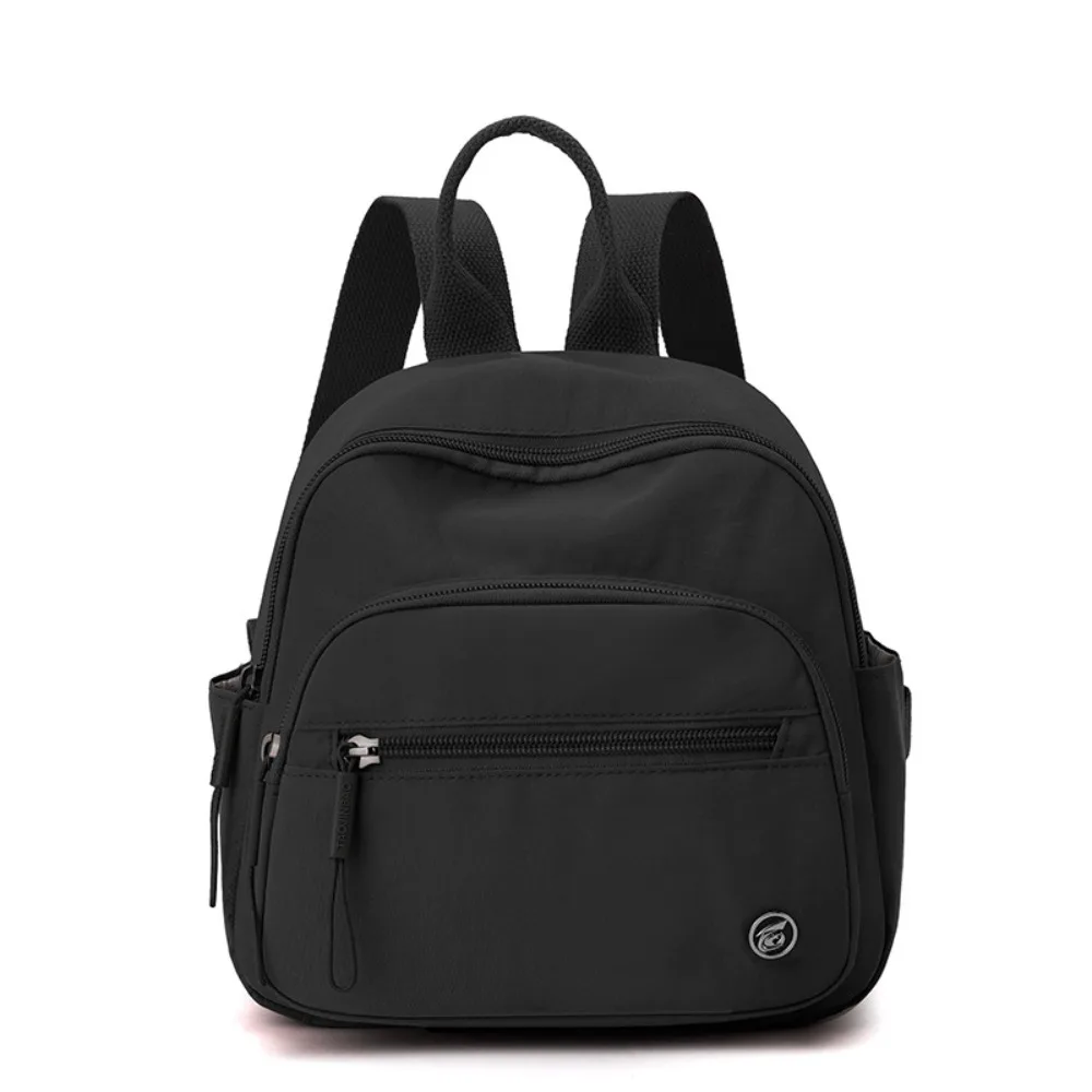 

Портативный женский нейлоновый рюкзак, однотонный водонепроницаемый повседневный рюкзак с несколькими карманами, легкий вес с ручкой