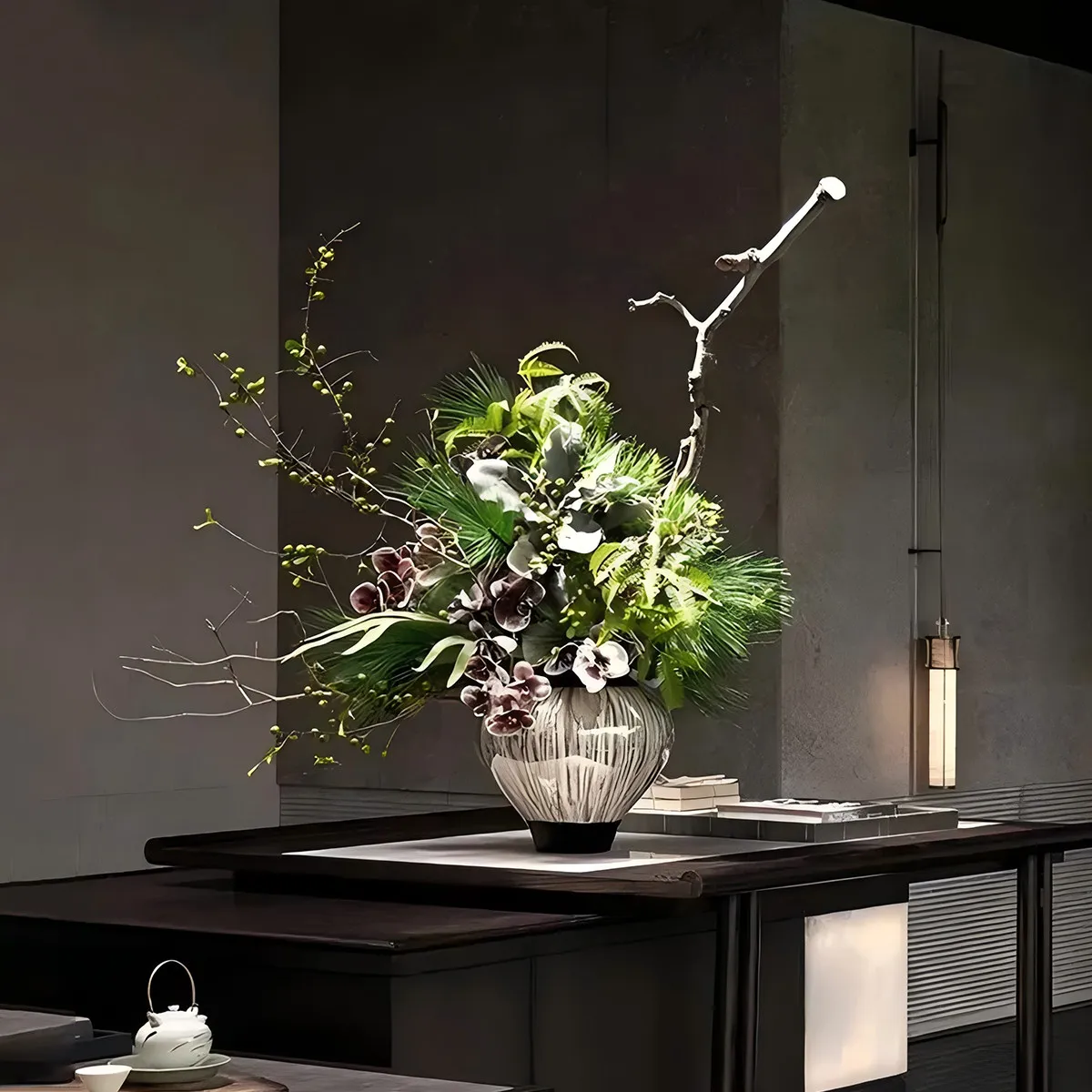 Simulation flower potted plant desktop large fake green plant hotel lobby simulation flower bonsai decorative ornament