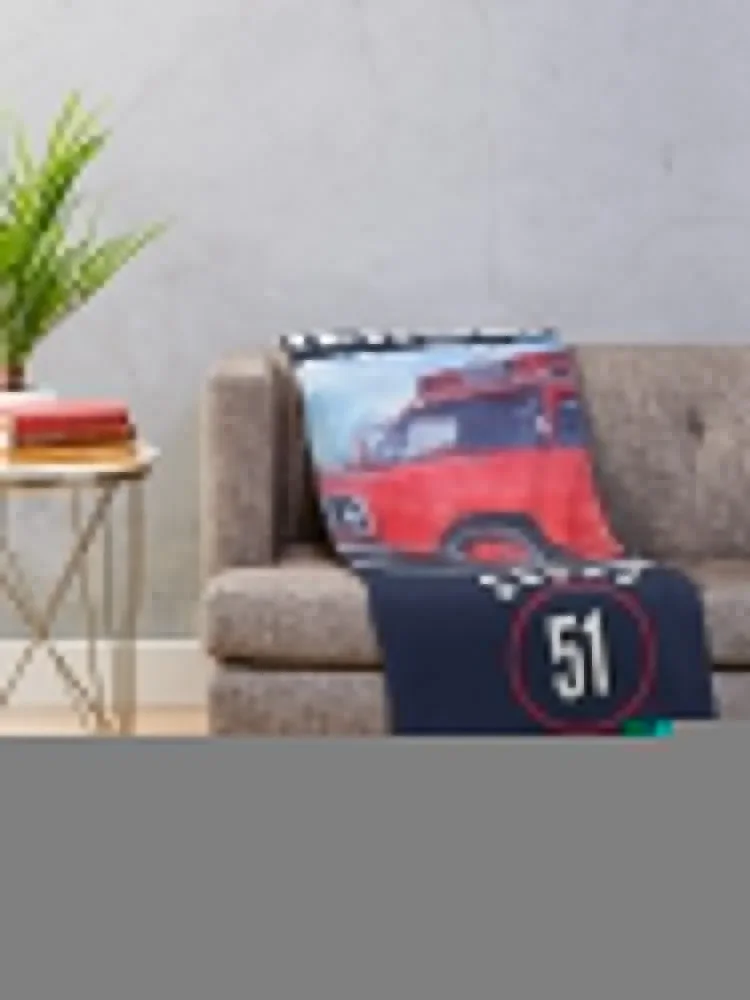 Emergency Squad 51 Truck Throw Blanket Warm Plush Blankets