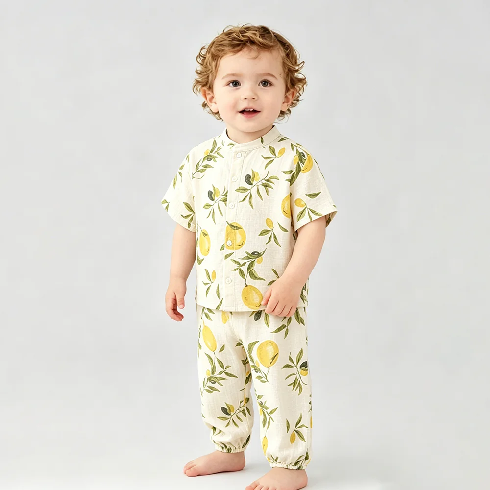 Baby Boy Clothes Sets Cotton T-shirts Shorts For 0-6 Years Boys Kids Summer Wear Original Yarn Muslin Baby Boy Suit Clothing 2