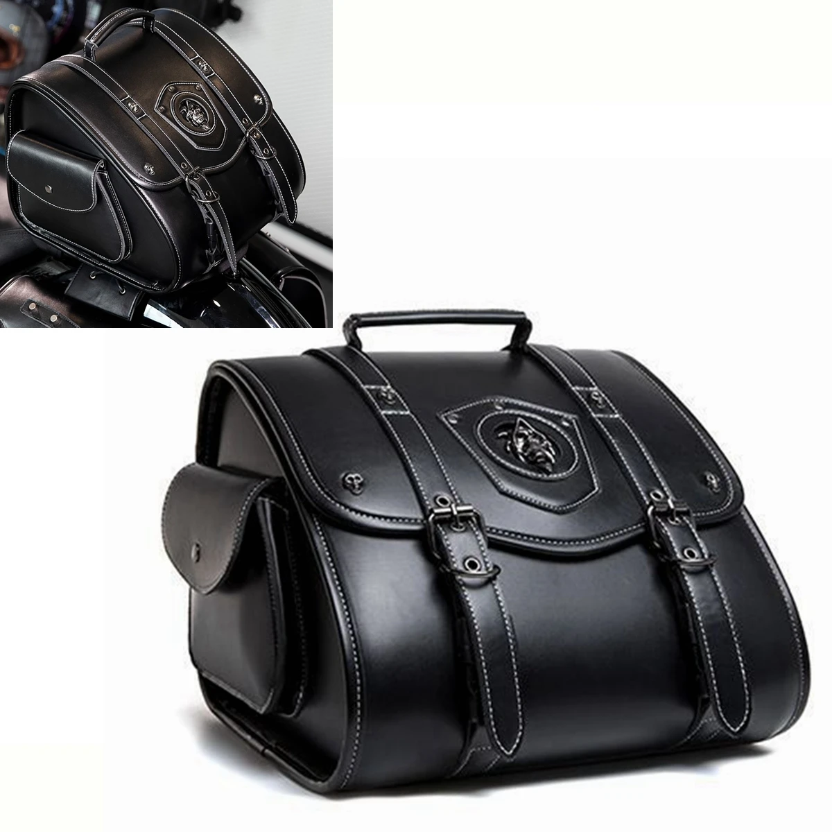 Universal Retro Motorcycle Package Side Hanging Bag Riding Electric Vehicle Kit Rider Equipment Modified Knight Tail Storage Bag