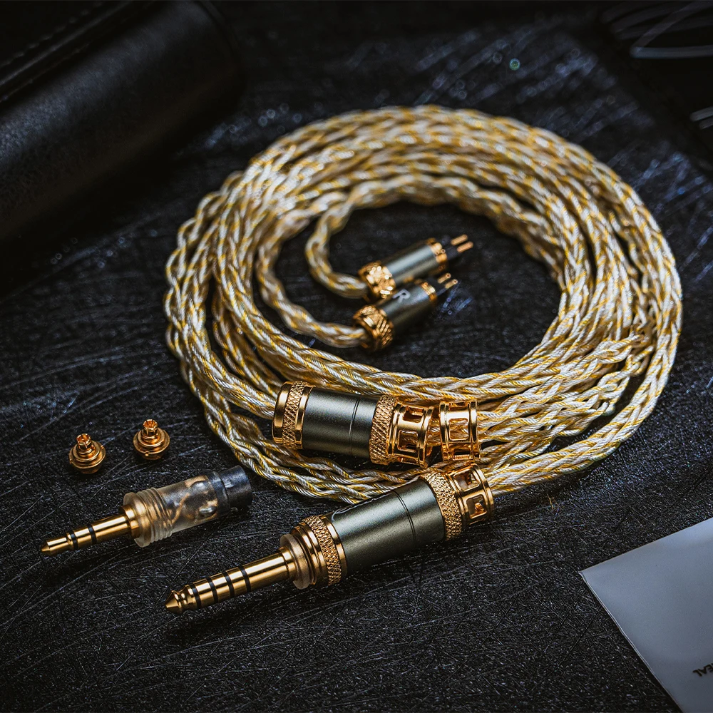 Кабель для обновления наушников Kinera MIA 6N, монокристаллическая медь, посеребренный, 3,5 мм, 4,4 мм, съемный разъем 0,78 2-контактный/разъем MMCX