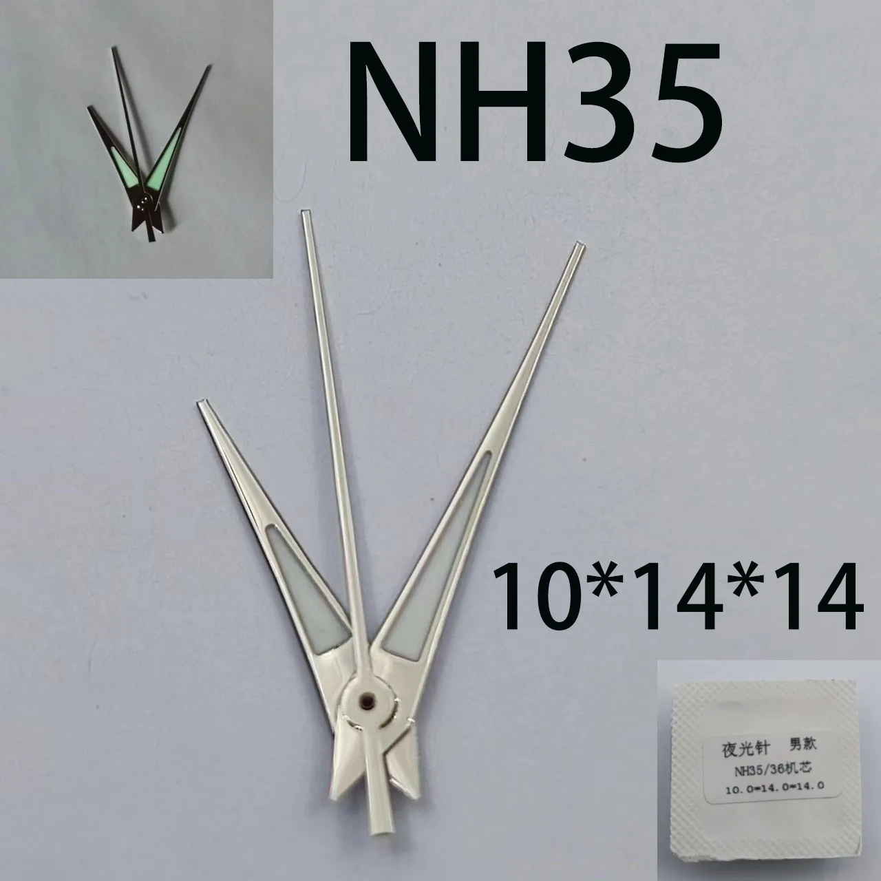 1PCS modified watch accessories with green luminous hands, gold silver second hands, suitable for NH35/36 movement