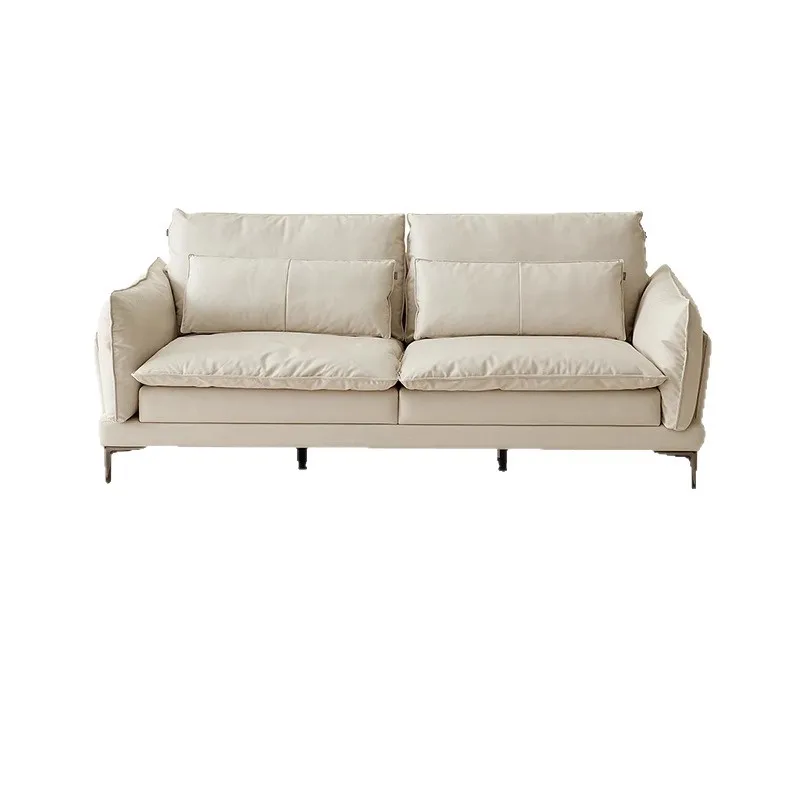 Technology fabric small apartment light luxury Italian minimalist sofa, living room straight  three-person rental