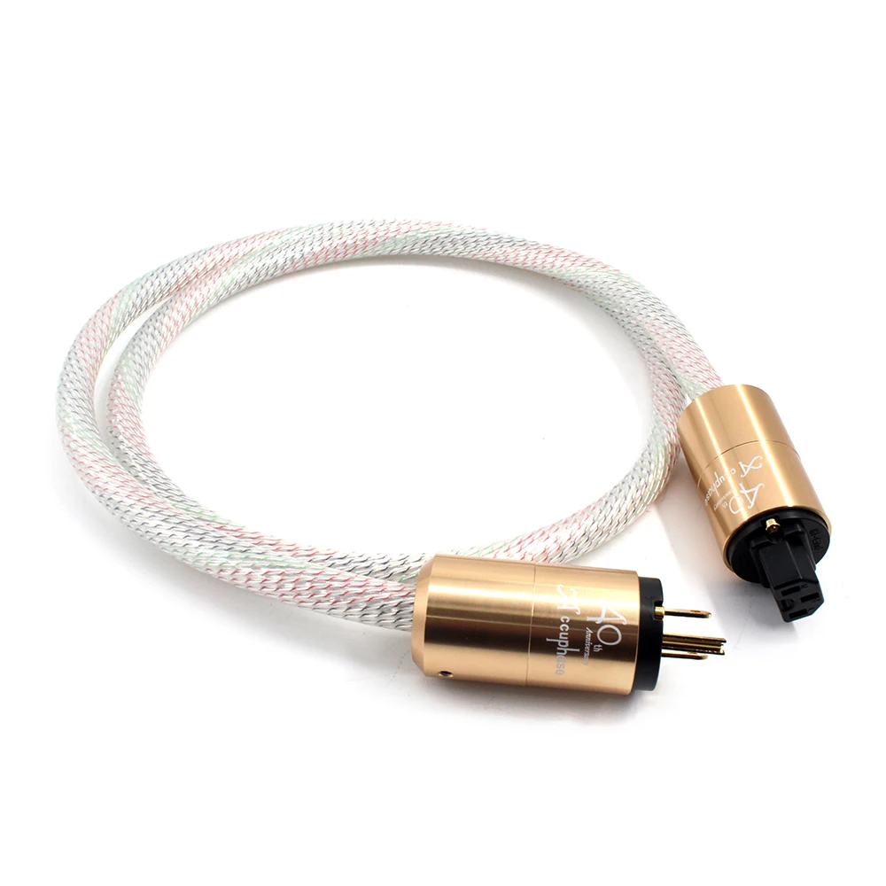 High Quality 12cores Valhalla power Cable cord EU/US POWER CABLE 7N OFC Power Cord with Gold Plated Plug Amplifier CD Wire