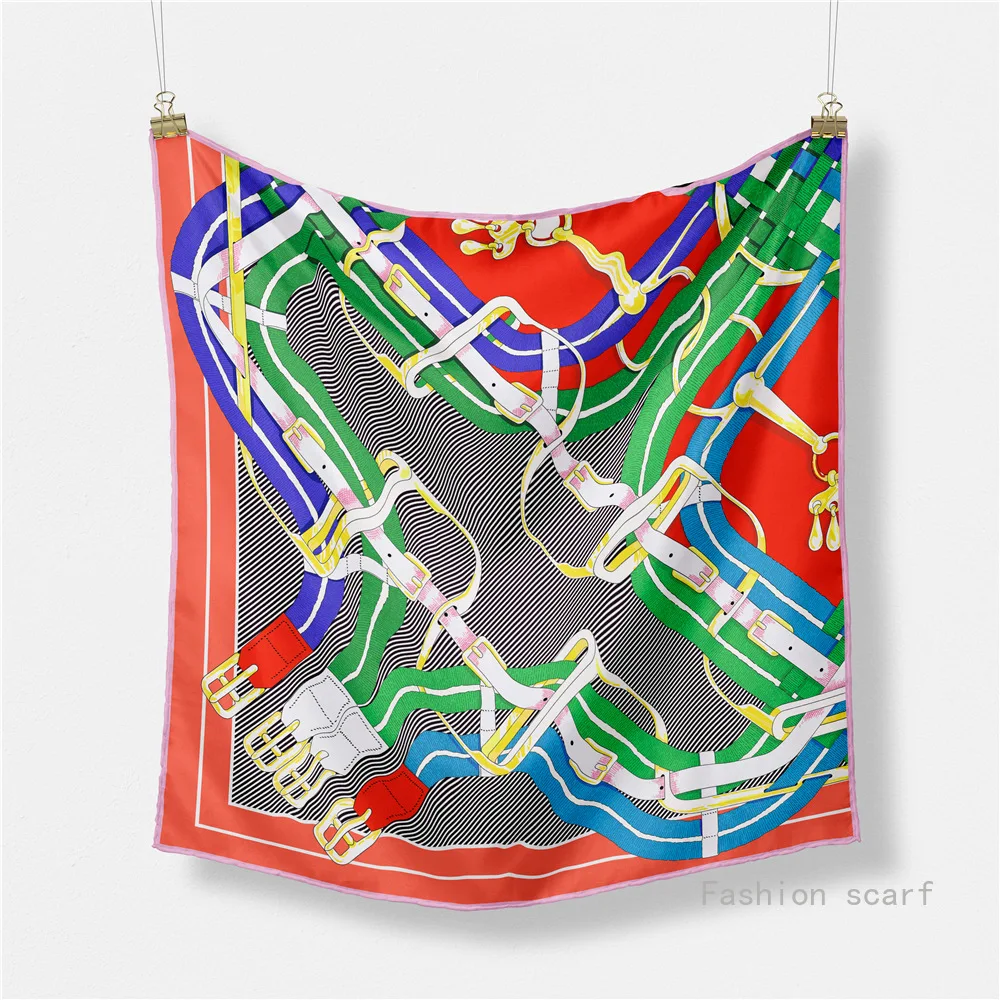 53cm Frühjahr Und Sommer Neue Quadrat Schal Frauen Im Freien Haar Band Luxus Design Schal Weiche Kleine Kopftuch Hijab Dame