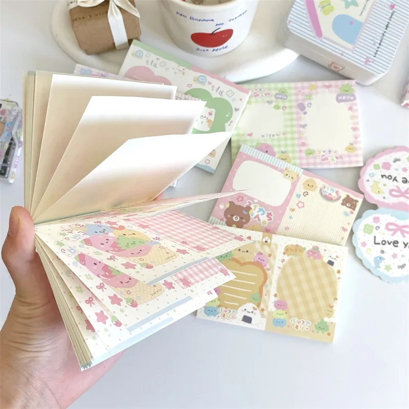 MINKYS 50 Lenzuola Kawaii Quadrifoglio Memo Pad Carta Lista delle cose da fare Diario Nota Paperlaria Materiale fai da te Cancelleria