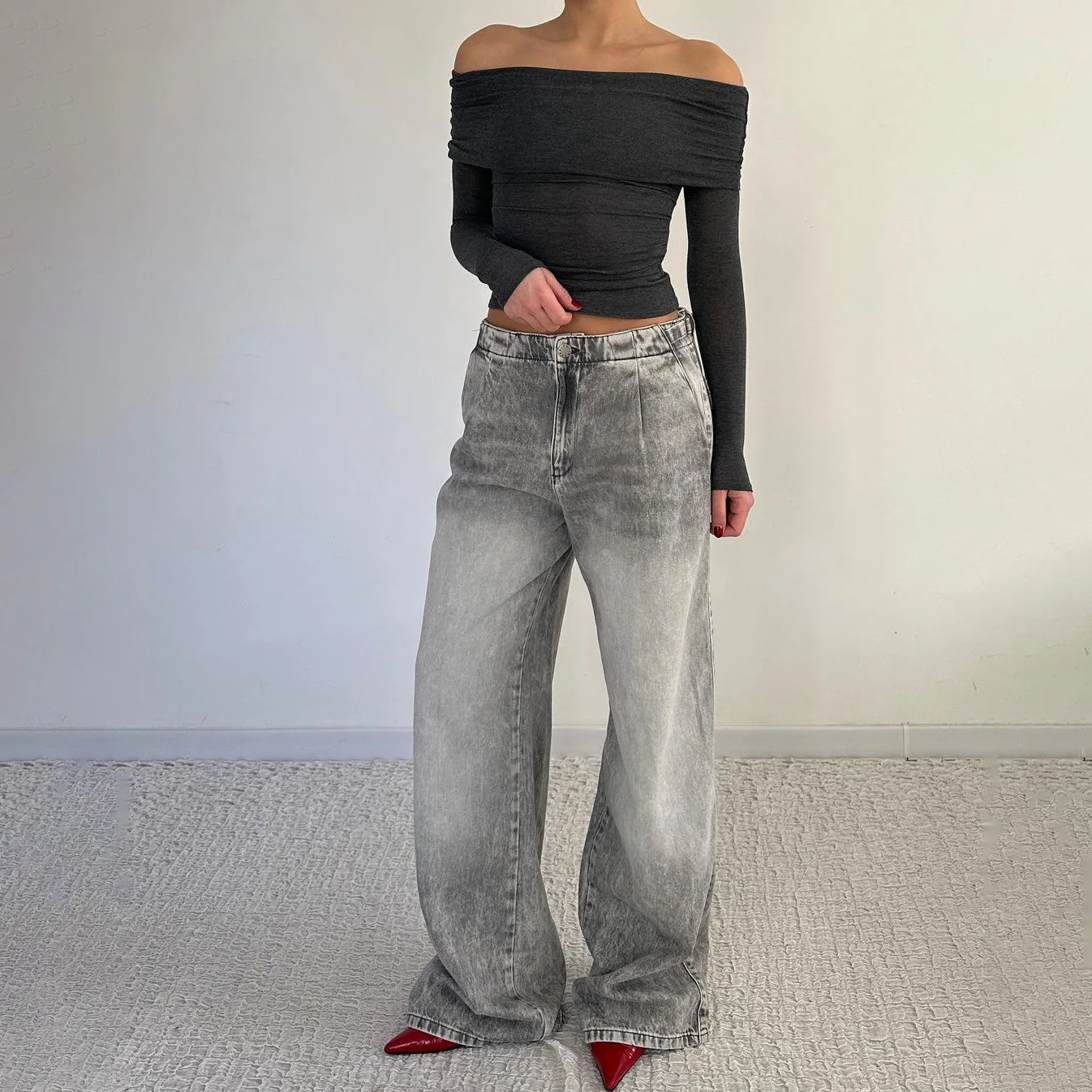 

2025 Women's Retro Summer Straight Tube Loose Thin Style Low Waist Hanging Casual Denim Pants