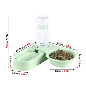 Mangkuk Makanan Kelinci Peliharaan Chinchilla Guinea Pig Pengumpan Otomatis All-in-One Sambatan Mangkuk Makanan Air Mancur Minum Mangkuk Piring Berdiri Terangkat 10 mangkuk makanan kelinci penjualan terbaik - №