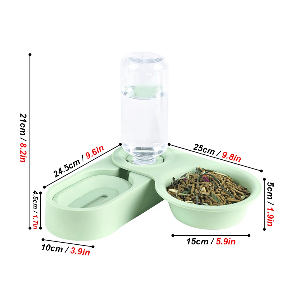 Pet Rabbit Chinchilla Guinea Pig Food Bowl Auto Feeder All-in-One Splice Food Bowl Drinking Fountain Raised Standing Dish Bowl