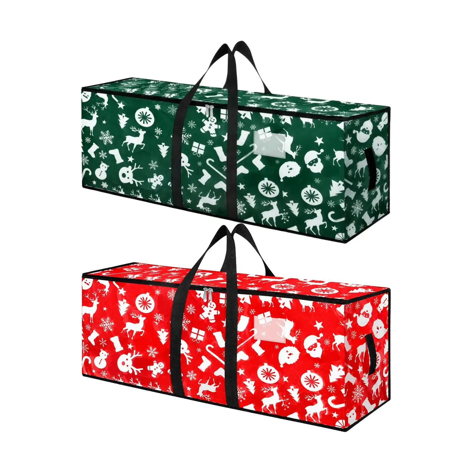 Christmas Tree Storage Bag  Oxford Waterproof Zipper Bag with  Handles Deer Snowflake Design Artificial Christmas Tree Container
