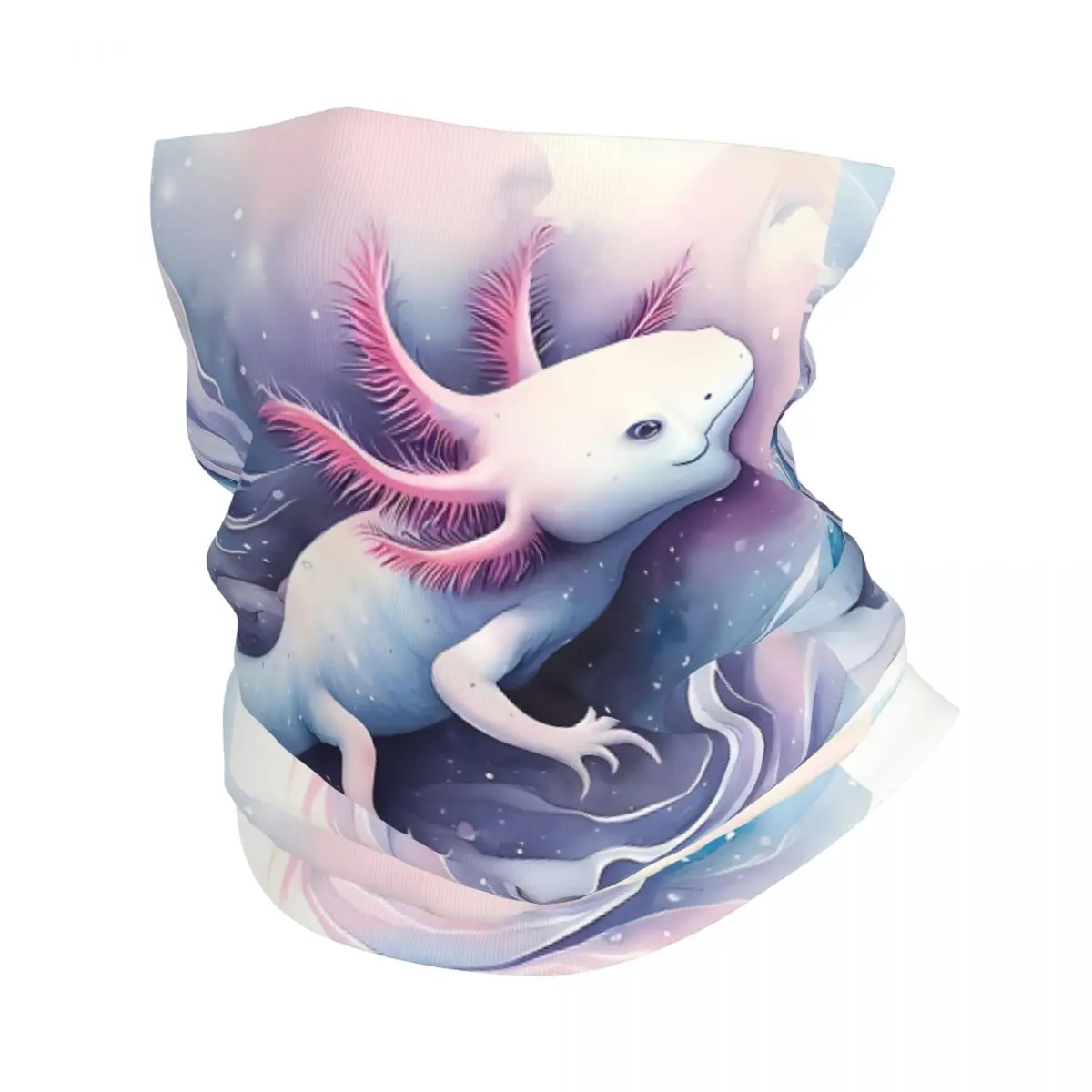 Axolotl Salamander Scarf Neckerchief Neck Face Mask Polyester