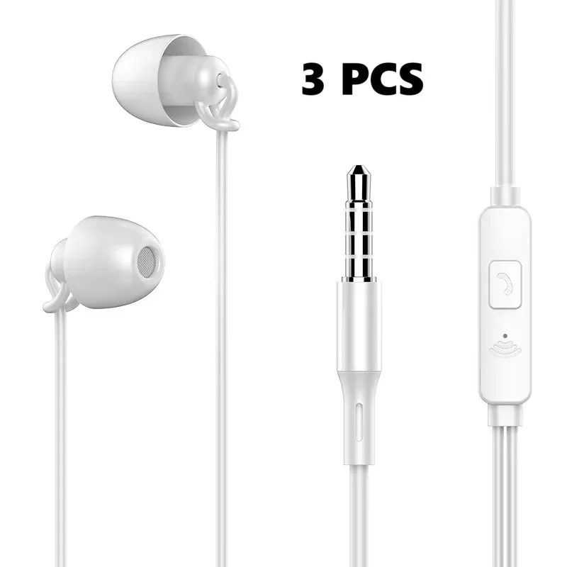 ASMR Oortelefoon Hifi Headset Ruisonderdrukkende Slapen Oordopjes Zachte Siliconen Headset TPE Draad Geen Oordruk Oordopjes Voor Xiaomi Huawei