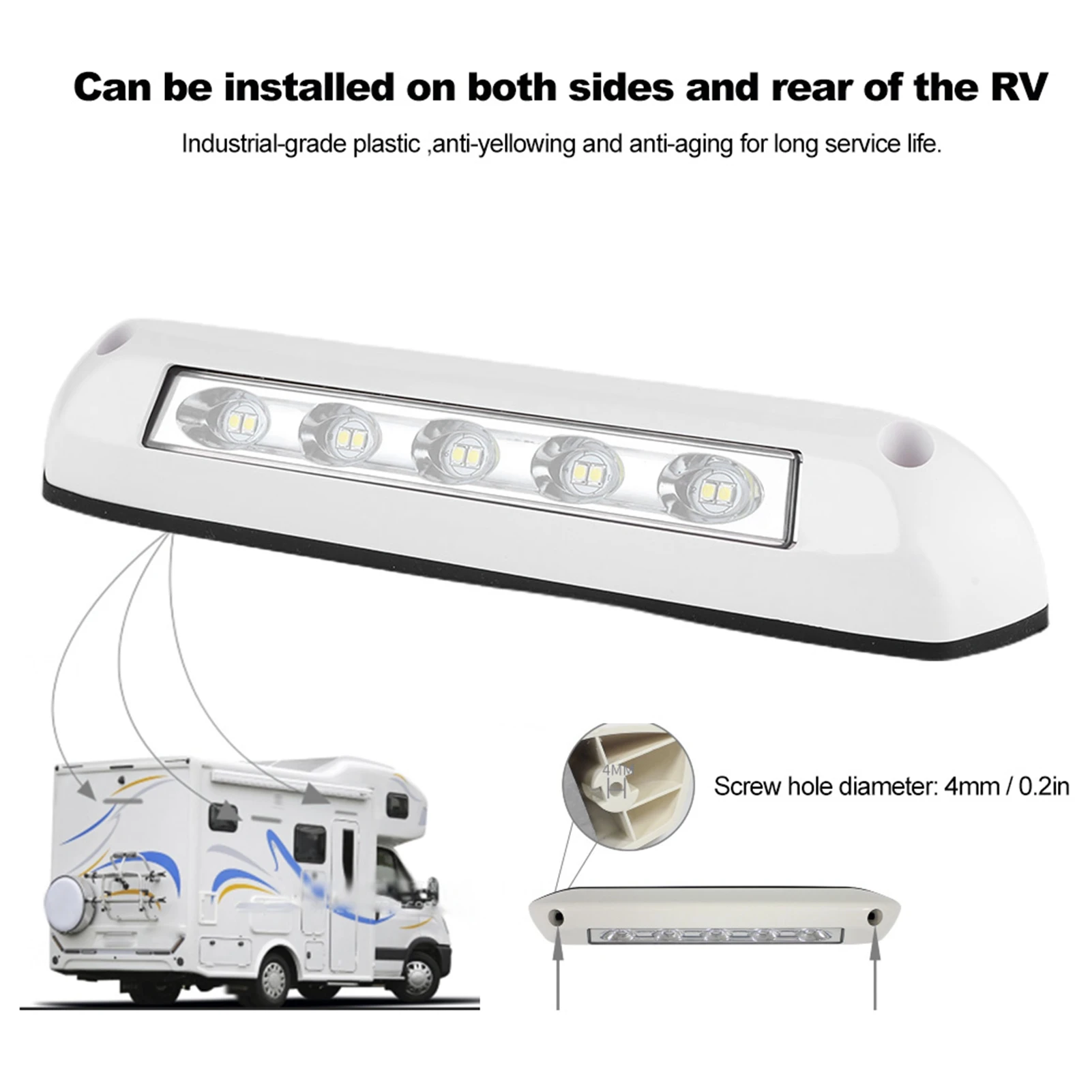 

12V/24V LED Awning Light, 12V/24V Waterproof LED RV Light - 8W Outdoor Awning Lamp for Motorhome for Camping and Outdoor