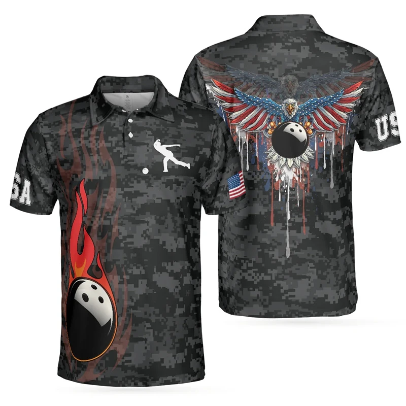 Golf Polo Shirt For Men 3d Printed Pattern Sports Breathable Casual Short Sleeves T-shirt Flower Stars Lapel Button Tee Shirts