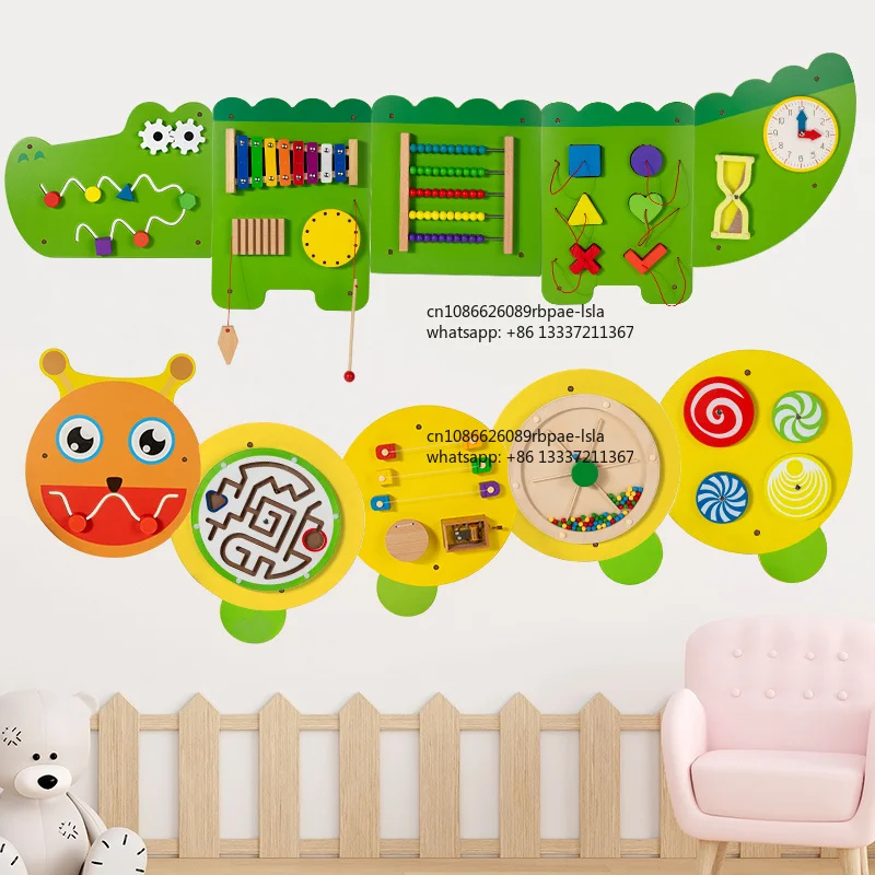 Daycare Baby Wooden Wall Panel Sensory Training Equipment Busy Board Game Educational Activity Toys for Kids