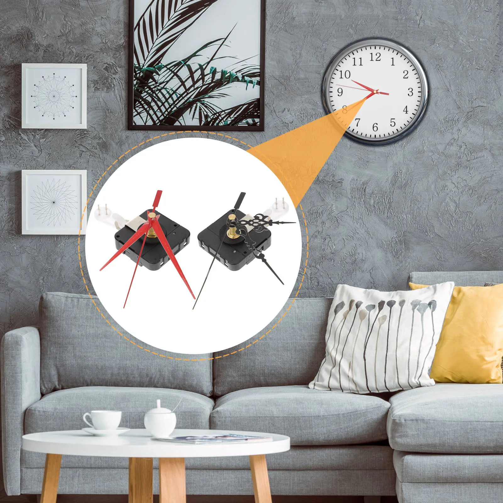 

2Pcs Quartz Clock Movement Replacement Mechanism Hands Kit Precise Time Reliable Wear Resistant Easy Install Clock Mechanism