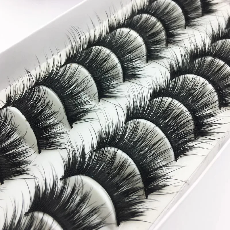 YOKPN Thick Exaggerated Performance False Eyelash Handmade Black Cross Long Eyelashes Realistic Cosplay Party Cat Eye Doll Style