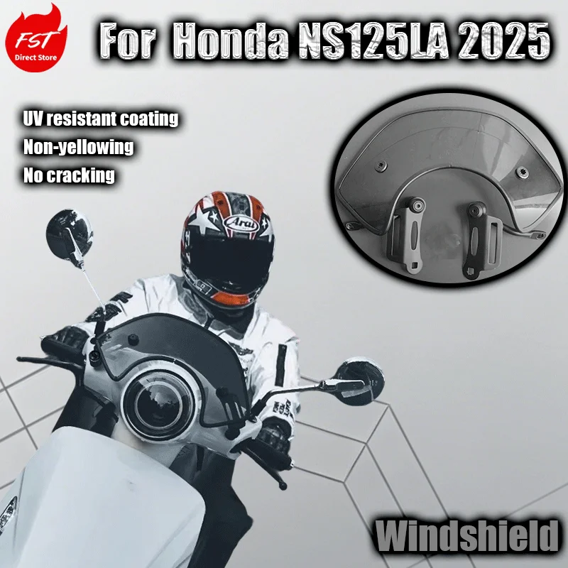 

Ветровое стекло для Honda NS125LA, черное, 2025 NS125LA, гоночное, ретро-аксессуар, переднее ветровое стекло