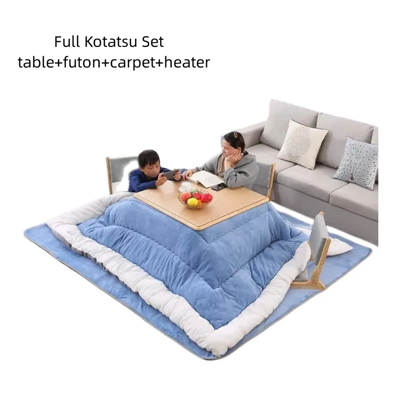 

Kotatsu Table with Heater and Futon Carpet Japanese Kotatsu Set for Living Room Furniture Set Tatami Low Heating Warm Table