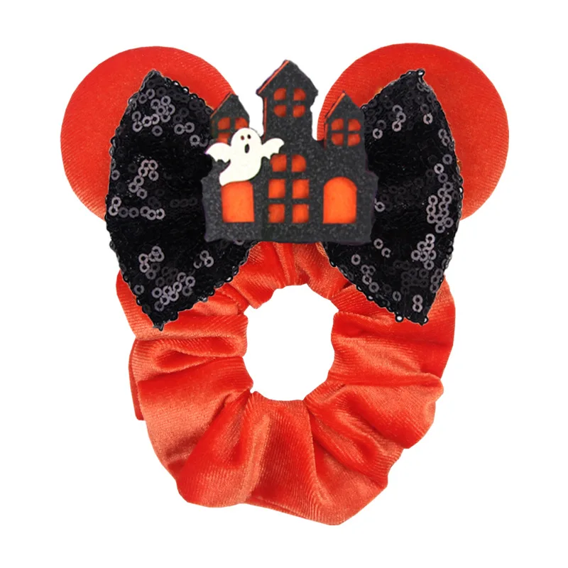 ديزني آذان هالوين توك شعر المخملية العصابات الشعر للفتيات الترتر الانحناء رباط رأس مطاطي النساء الاطفال حفلة Diy بها بنفسك اكسسوارات