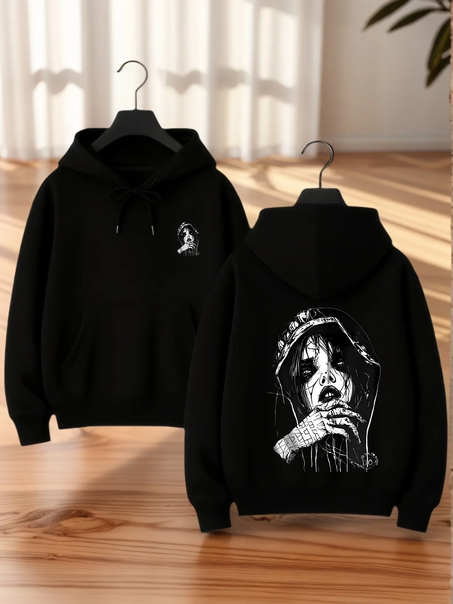 

Graphic Hoodie Women, Cartoon & Heart Print, Aesthetic Style, Soft Fabric, Casual Everyday Wear, For Teens