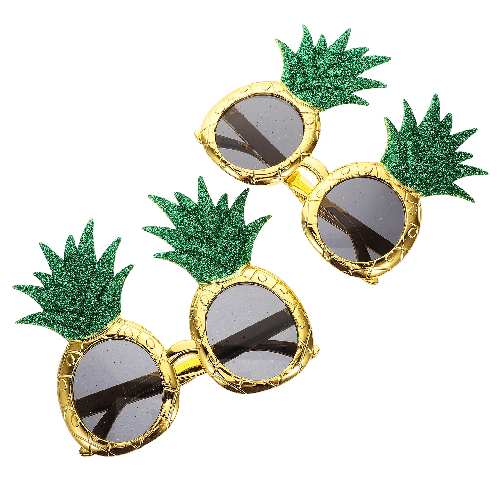 قطعتان من النظارات الشمسية الفاكهة بتصميم أناناس فريد من نوعه، نظارات حفلات مريحة وخفيفة الوزن لمهرجانات أعياد الميلاد وحمام السباحة على الشاطئ #1