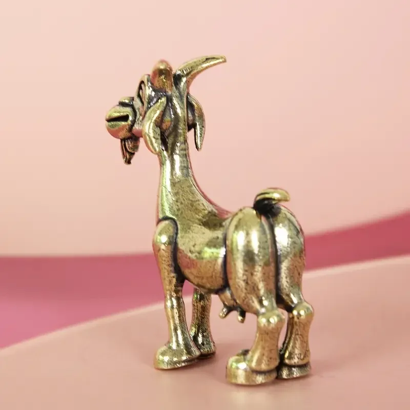 Vintage-Ziegenstatue aus Messing – komplizierte Retro-Tierskulptur für Heim- und Bürodekoration, ideal für Sammler, Wohnzimmer/Schlafzimmer – Detail 4