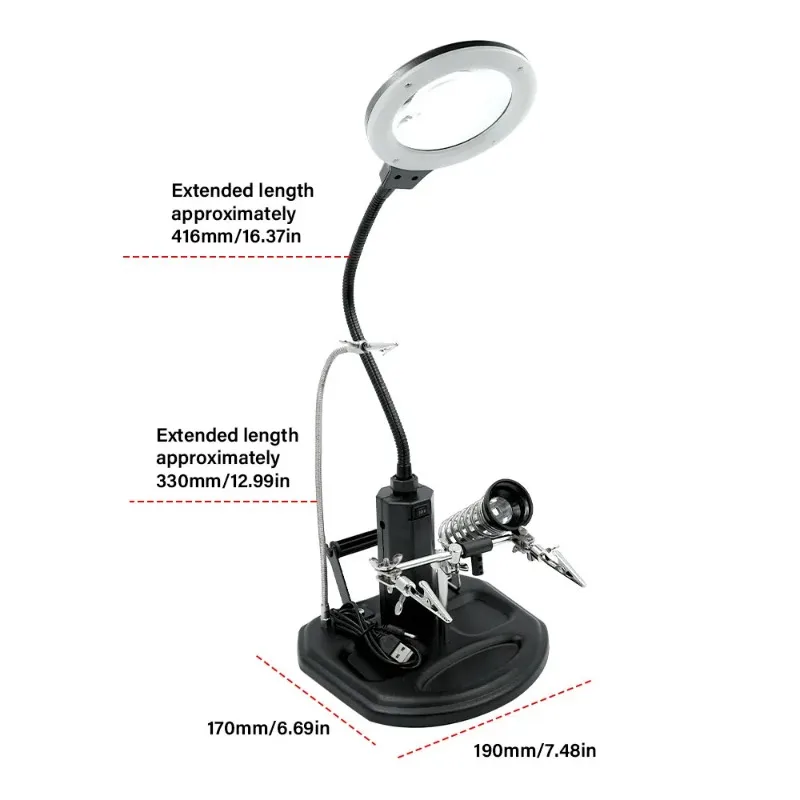 Hand Soldering Tool PCB Holder Metal Arms Helping Hands Welding Workshop Station Helping Desktop Magnifier Soldering
