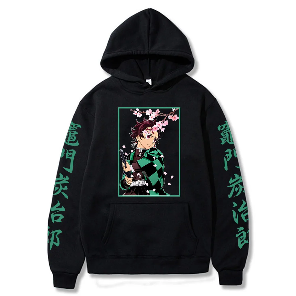 Anime Y2k Demon Slayer Kimetsu No Yaiba Hoodies Tanjiro Kamado Cozy Tops Harajuku Oversized Sudadera Felpa Moletom Sweatshirts