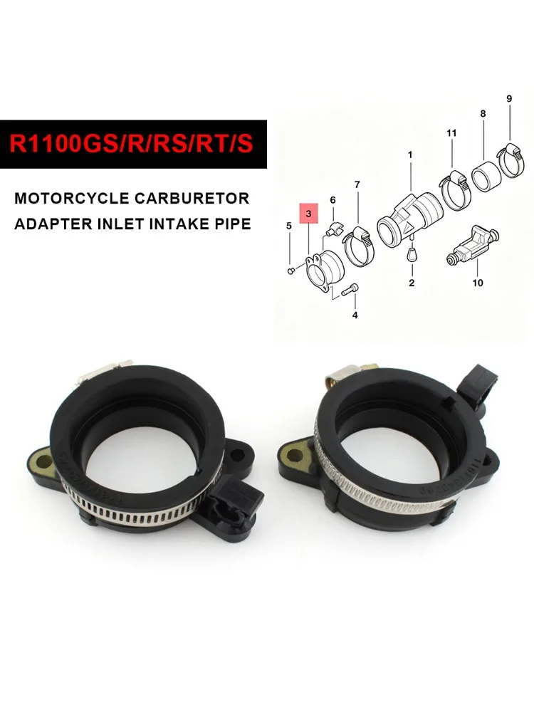 11611340770 11611340769 Gumowy adapter gaźnika motocyklowego, rura dolotowa do BMW R1100GS R1100R R1100RS R1100RT R1100S — 2