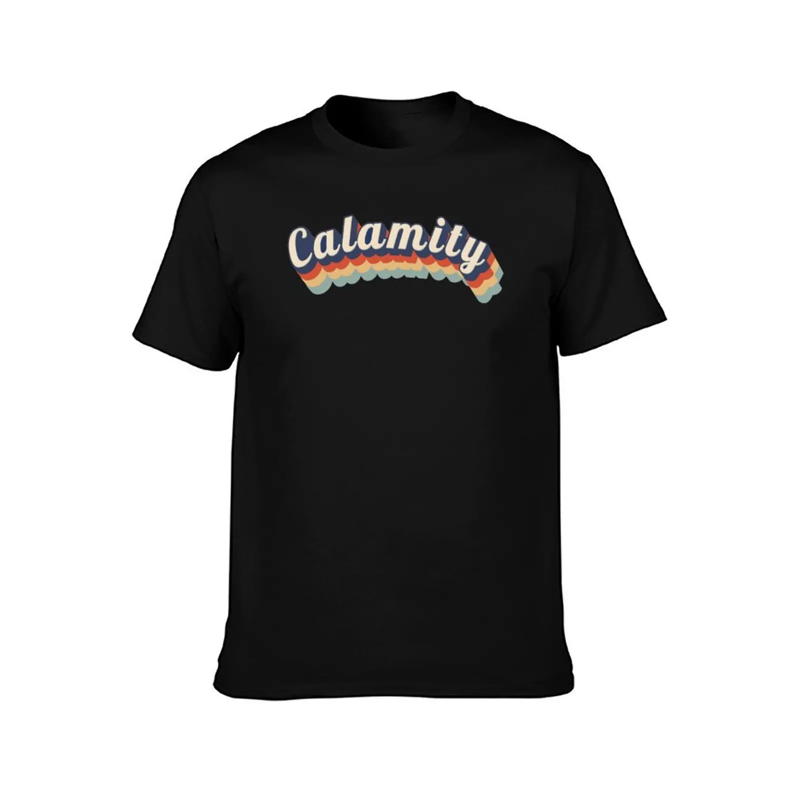 Retro Calamity T-Shirt, Summer Casual Cotton Tee, Oversized Streetwear Tops, Vintage Graphic Print, Loose Fit Short Sleeve