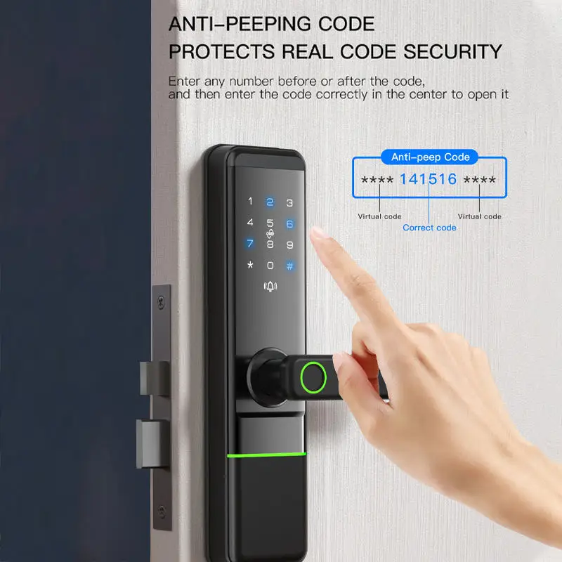 STLFセキュリティスマートロック、指紋認証デジタルキーパッド、ホーム自動デッドボルトスマートロック（玄関ドア用）