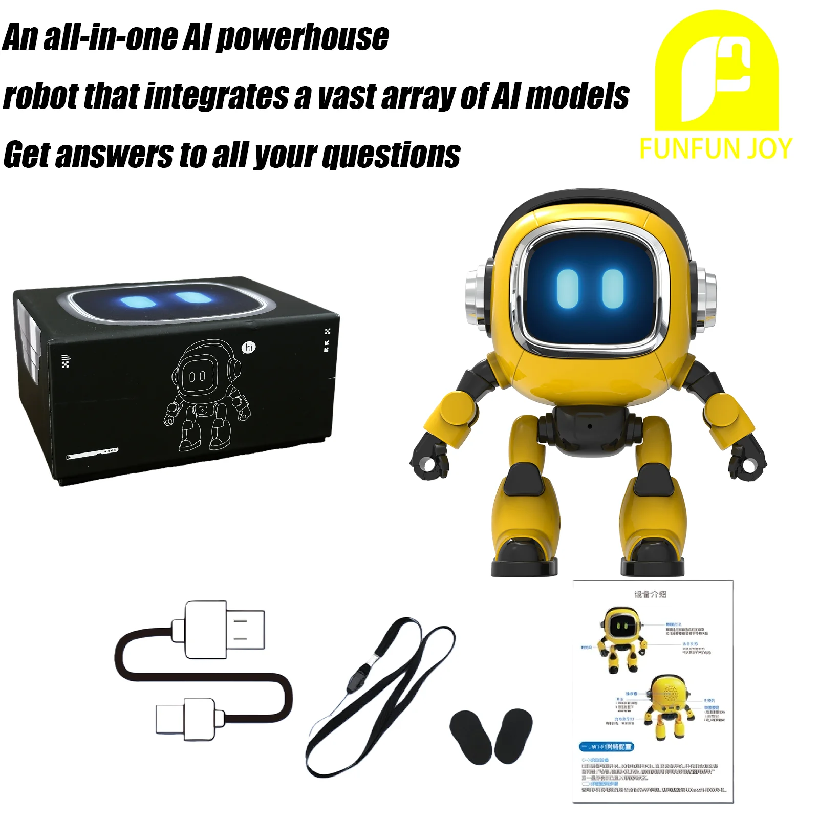 

AI Smart Robot Intelligent Toy Companion Robot for Kids Voice Interaction Toy Desktop Model Christmas Gift for Children Adult