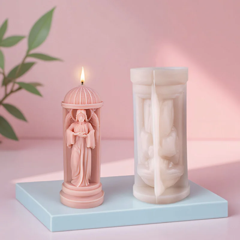 

3pcs Saint Silicone Mold for Scented Candles, French Style Aroma Diffuser Stone, DIY Home Decor