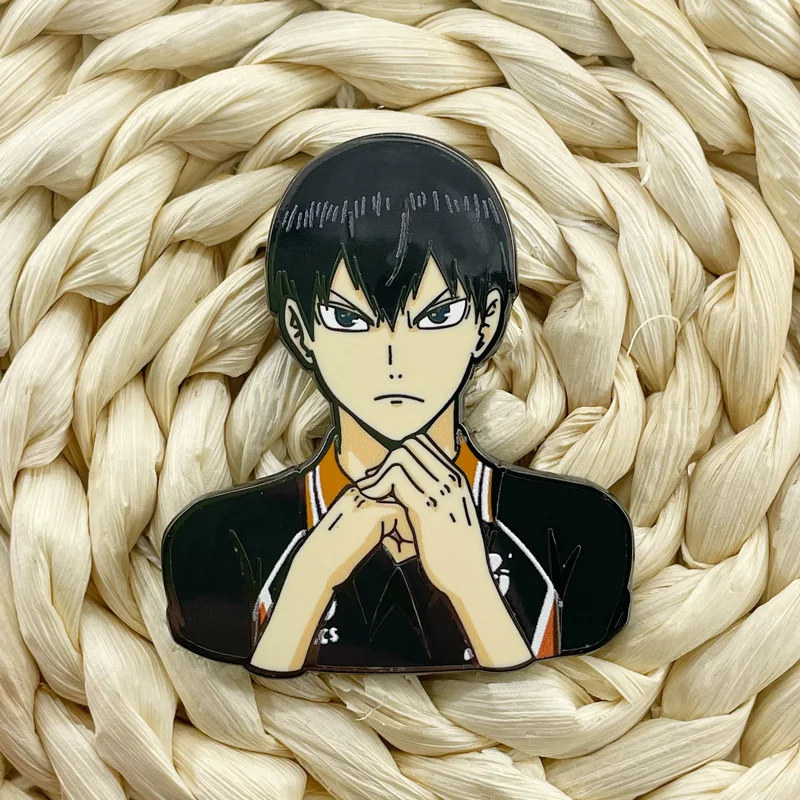 Haikyuu!!! Broche de esmalte anime feminino, alfinetes de lapela, mochila, jeans, crachás dos desenhos animados, Hinata Shoyo, quadrinhos, presentes joalheria, moda