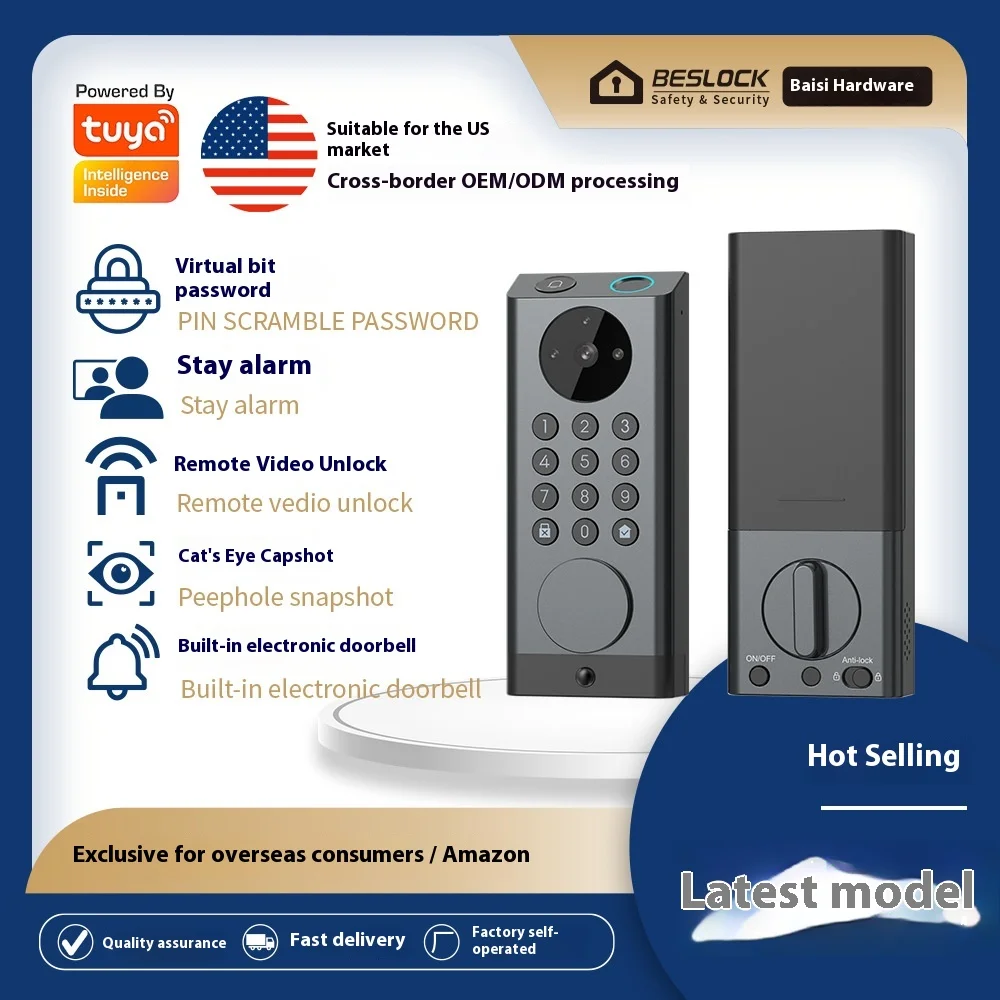 North American Electronic Password Intelligent Locking Stay Capture 3D Cat's Eye Monitoring Stock Cross-Border Home Appliance