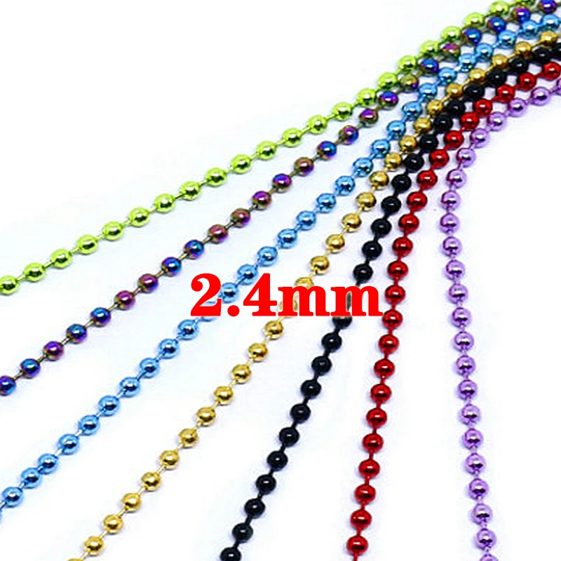 Persuader medium size 2.4mm colorful round bead chain eyes total 60cm fly tying damselfly dumbbell eye beads fly tying materials