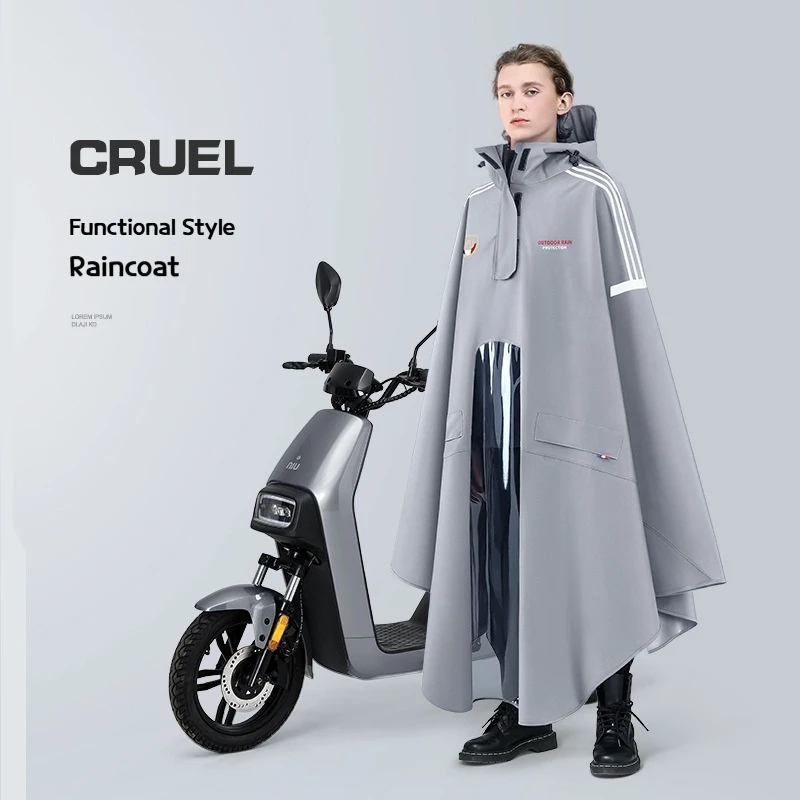 

Electric bike raincoat for adults, thick hiking outdoor raincoat, Chunya spinning TPU waterproof